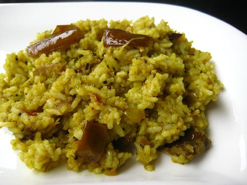 Brinjal Masala Rice / Spicy Kathirikai Sadam
